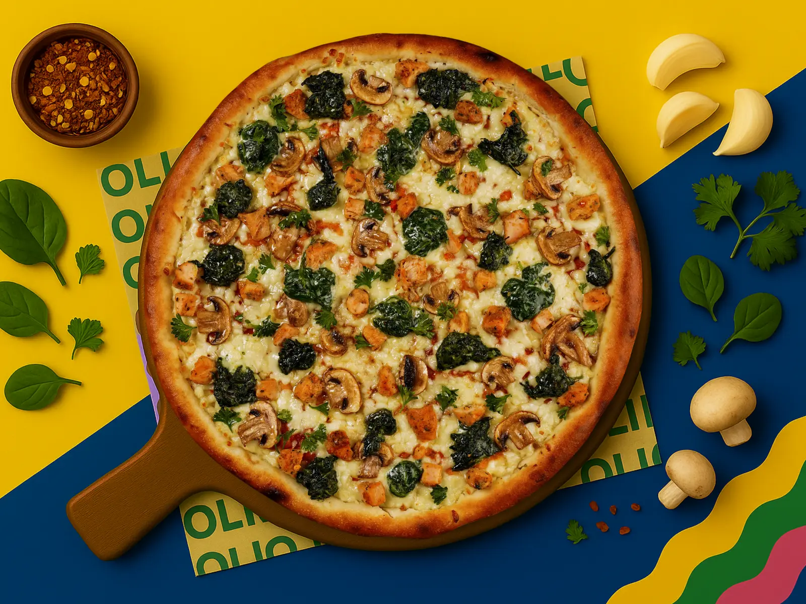 Forest Chicken Pizza from OLIO Pizza