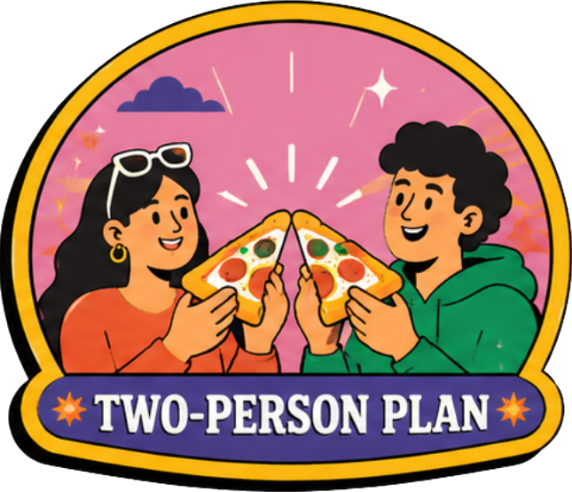Two-person pizza plan illustration